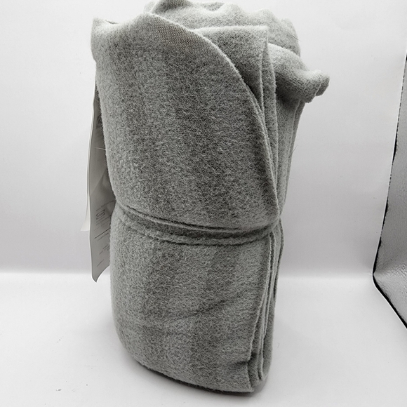 IKEA Other - IKEA Vitmossa Fleece Throw 47x63" Blanket Gray Grey Striped Soft Polyester